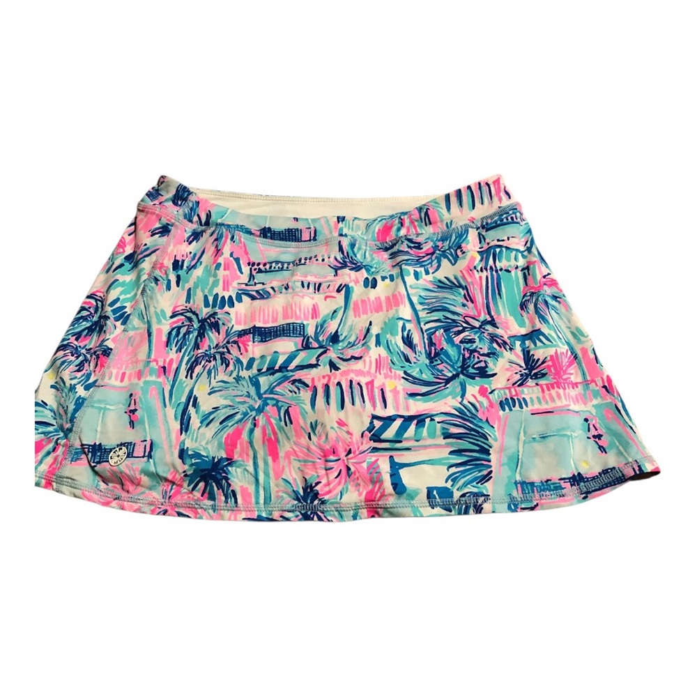 Lilly Pulitzer Tropical Print Mini Skirt in Pink & Teal